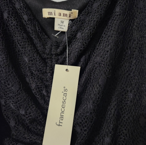 NWT Francesca's Black Lace Dress Size M - Picture 5 of 6